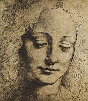 Youth's head; drawing by Leonardo da Vinci. 